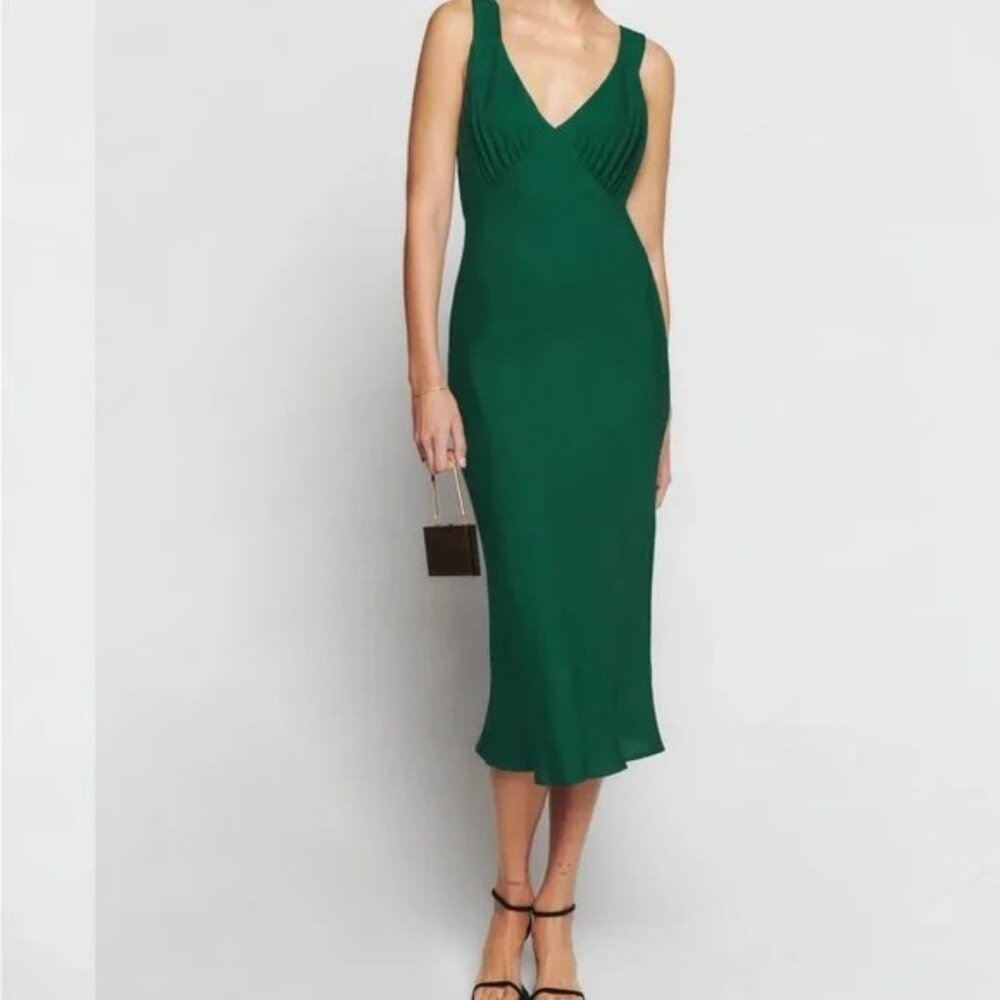 Reformation Beauden Sleeveless Midi Dress Green Size M NWT